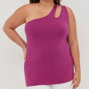 Torrid Plus Size 3 Foxy One Shoulder Cutout Top - Purple
